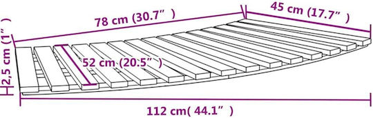 vidaXL Treaptă de piscină din lemn 112x45x2.5cm