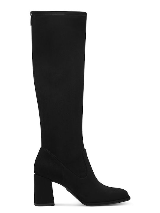 Tamaris Synthetic Leather Medium Heel Women's Boots with Zipper / Rubber Black