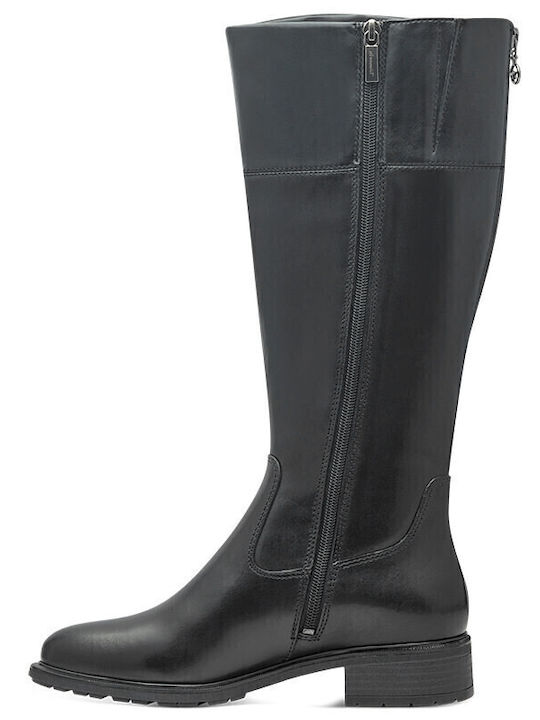 Leder Damenstiefel Schwarz