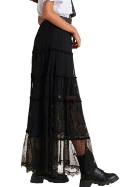 Attrattivo Maxi Skirt with Tulle Black