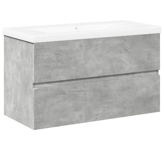 vidaXL Blat cu Lavoar L80xW45xH38.5cm Gri