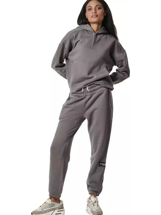 Hohe Taille Jogginghose Gray
