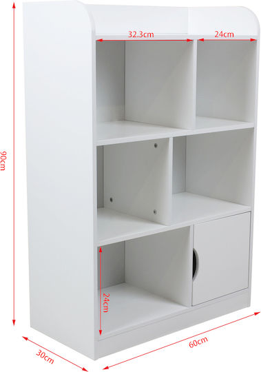 Bibliotecă pardoseală Lemn Alb 30x60x90cm