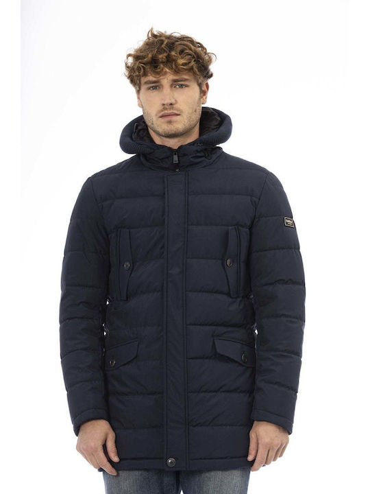 Baldinini Men's Winter Bomber Jacket Navy Blue