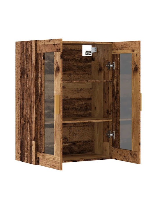 Wand Wohnzimmer Vitrine aus Spanplatte mit Glas Coffee 69.5x34x90cm