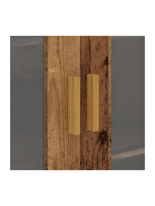Wand Wohnzimmer Vitrine aus Spanplatte mit Glas Coffee 69.5x34x90cm