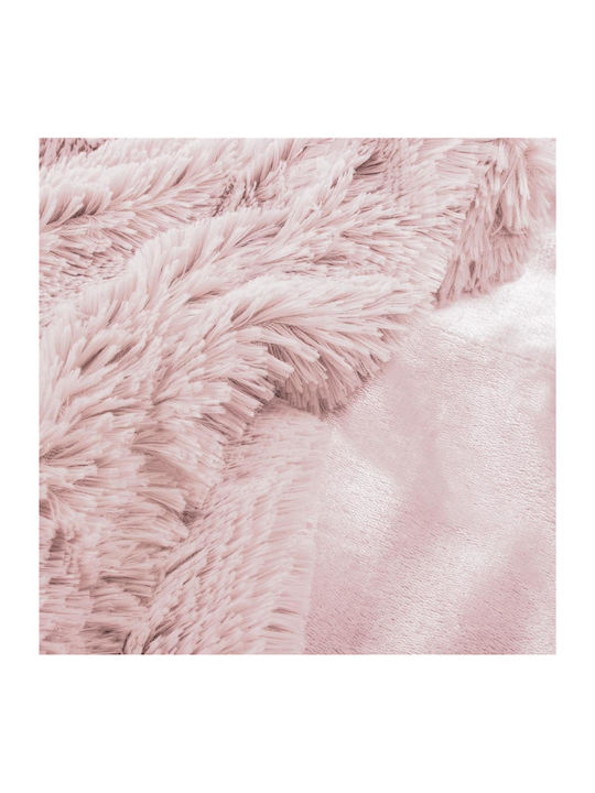 Pelzige Doppelbettdecke 200x220cm Rosa