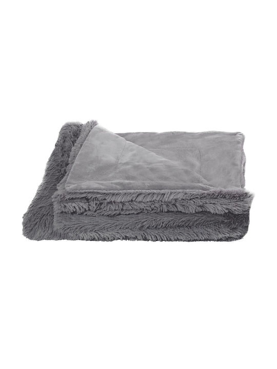 Pelzige Decke Einzeln 160x200cm Grau