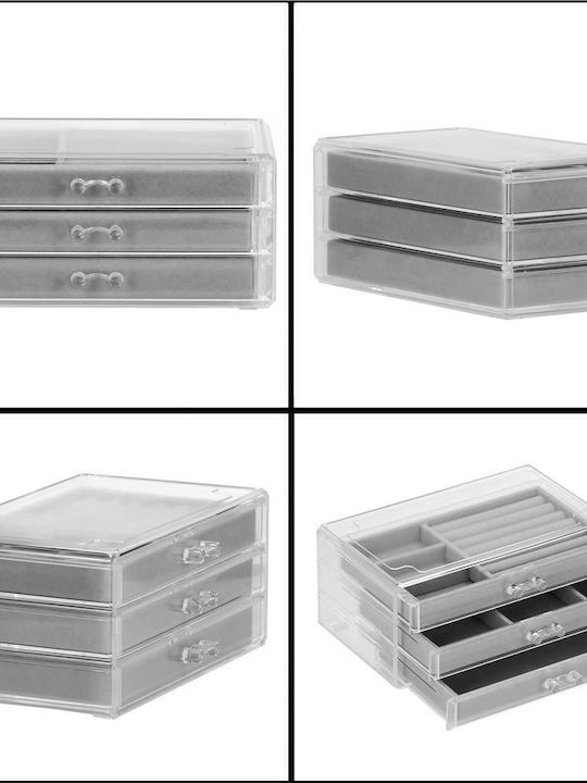 Кутия За Бижутерии С Чекмедже Прозрачна 23x14x11см