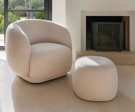 Bean Bag Chair Stool Audry White 60x60x41cm