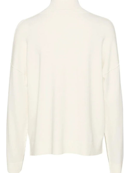 Damen Pullover Rollkragen Ecru