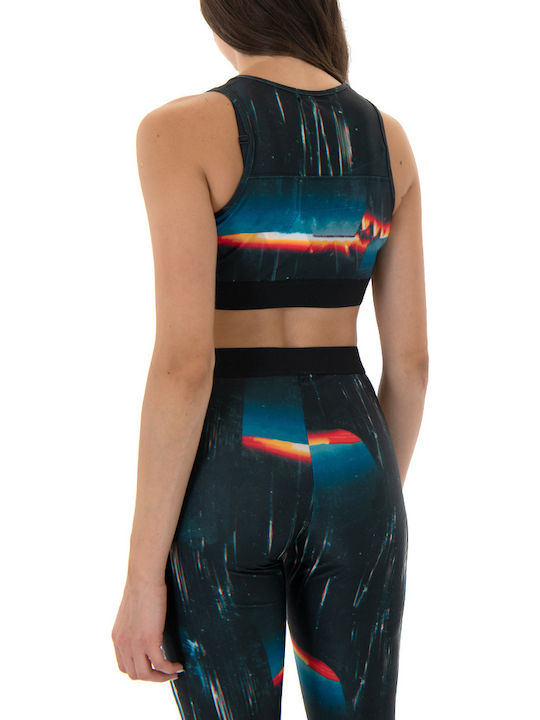 Women's Athletic Crop Top Sleeveless Red-Black-Blue