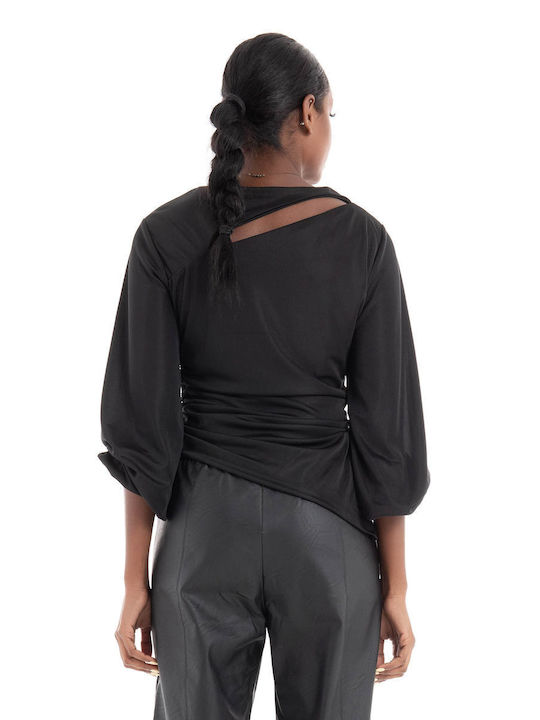 Black & Black Women's Blouse Black