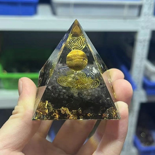 Orgonite Pyramid + Led Lamp Base 5cm Crystal Stones Amulet 5cm Hx05