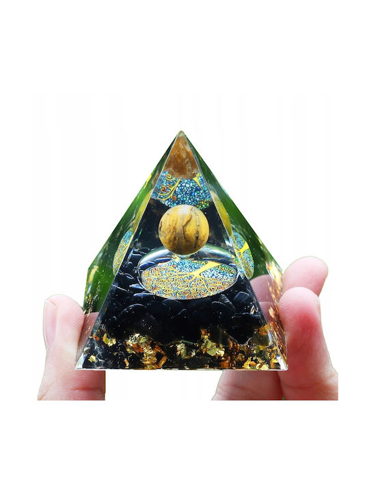 Orgonite Pyramid + Led Lamp Base 5cm Crystal Stones Amulet 5cm Hx13