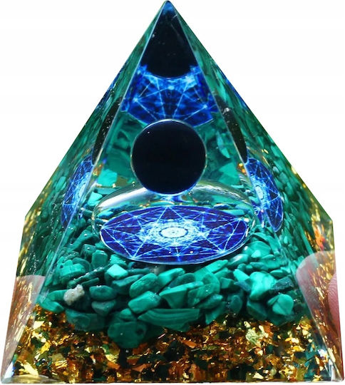 Orgonite Pyramid + Led Lamp Base 5cm Crystal Stones Amulet 5cm Hx19