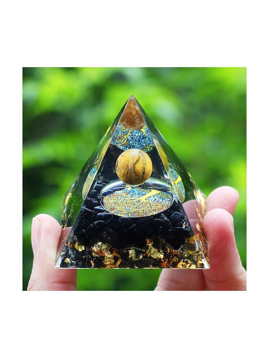 Orgonite Pyramid + Led Lamp Base 5cm Crystal Stones Amulet 5cm Hx13
