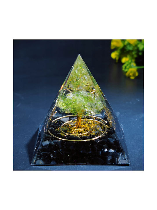 Piramidă Orgonită + Bază Lampă Led 5cm Pietre de Cristal Amuletă 5cm Hx14