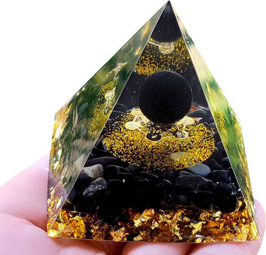 Orgonit-Pyramide + LED-Lampensockel 5cm Kristallsteine Amulett 5cm Hx20