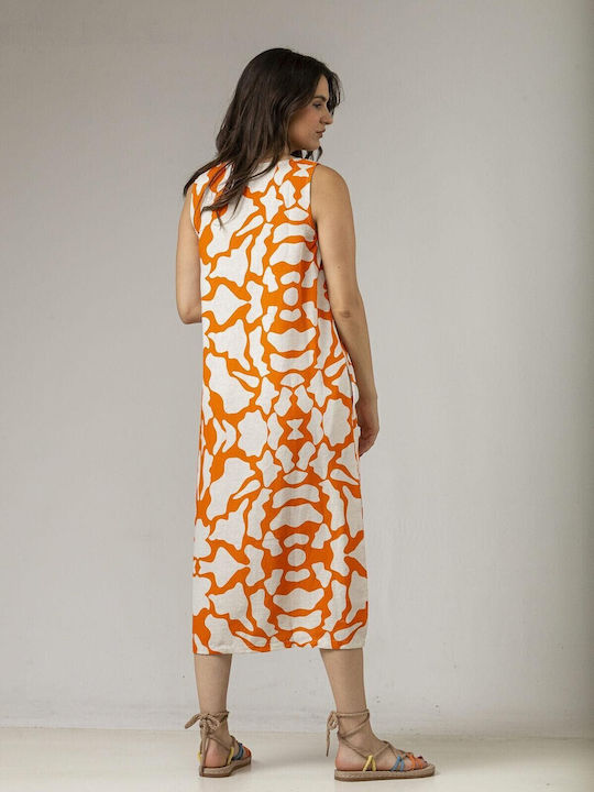 Simple Fashion Summer Dress Orange