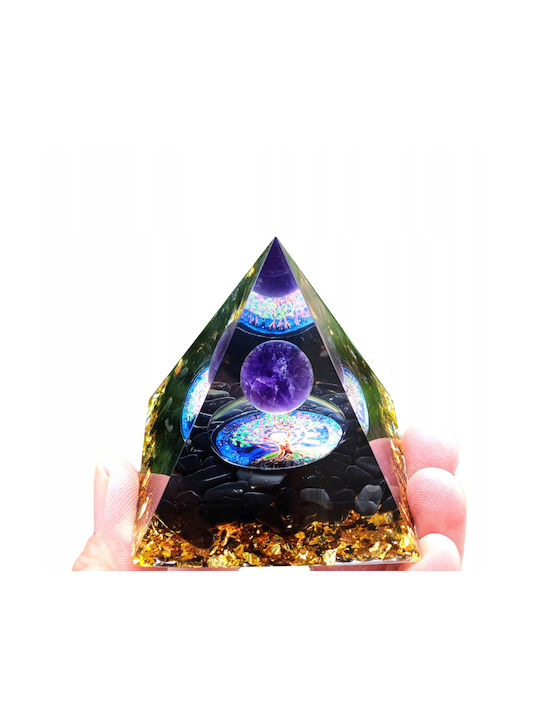 Orgonit-Pyramide + LED-Lampenfuß 5cm Kristallsteine Amulett 5cm Hx03
