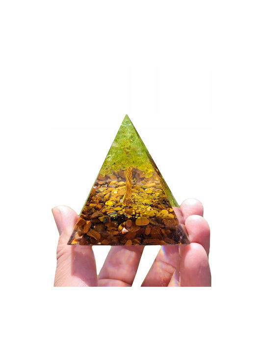 Orgonite Pyramid + Led Lamp Base 5cm Crystal Stones Amulet 5cm Hx02