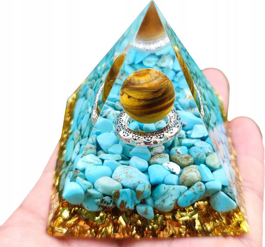 Orgonit-Pyramide + LED-Lampenfuß 5cm Kristallsteine Amulett 5cm Hx11