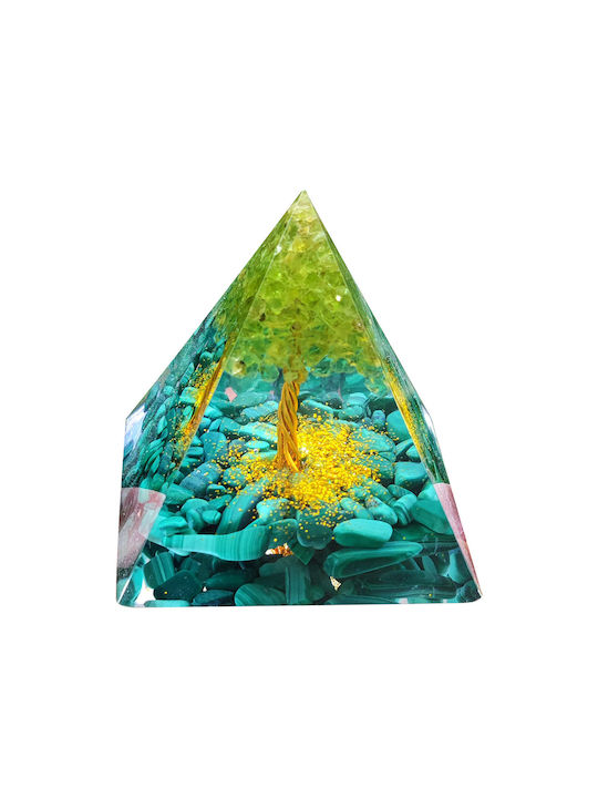 Piramidă Orgonită + Bază Lampă cu LED 5cm Pietre de Cristal Amuletă 5cm Hx12