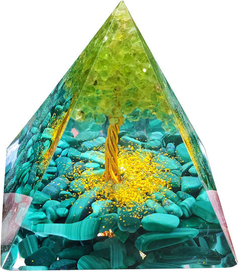 Orgonite Pyramid + Led Lamp Base 5cm Crystal Stones Amulet 5cm Hx12
