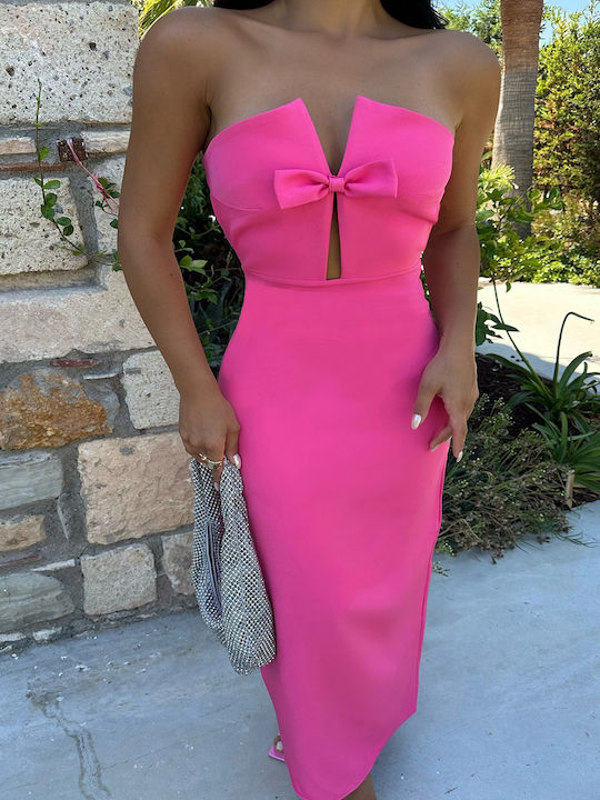 Dress with Slit Pink