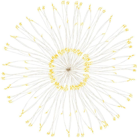 Star Decorative Light Installation 100 Leds 40cm Diameter Remote Control Yellow Lighting