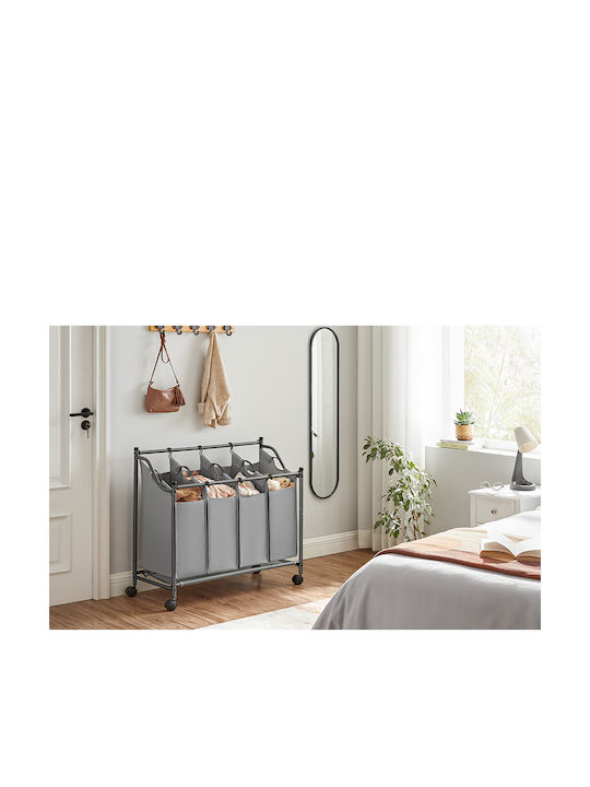 Songmics Перилна Кошница Текстил 87x38x81см Сив