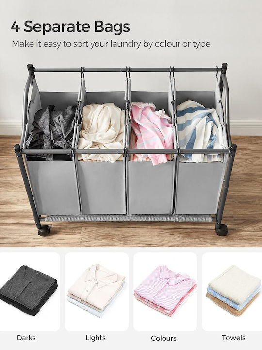 Songmics Перилна Кошница Текстил 87x38x81см Сив