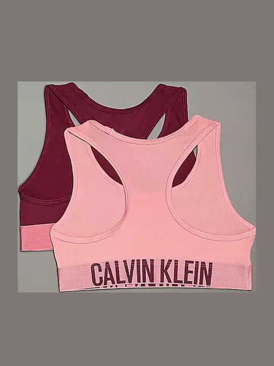Calvin Klein Σετ Παιδικά Μπουστάκια Μπορντό 2τμχ
