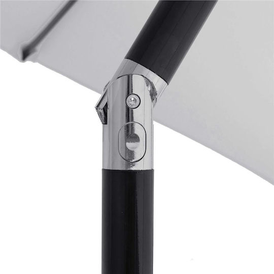 Runder Garten- und Terrassen-Sonnenschirm Metall Grau F2.6m