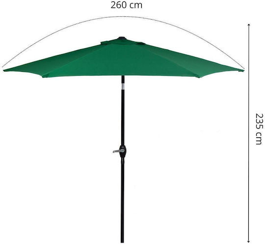 Round Green Metal Parasol Φ2.5m