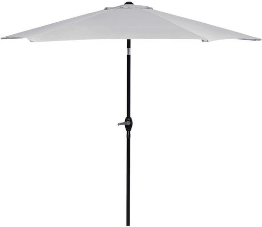Runder Garten- und Terrassen-Sonnenschirm Metall Grau F2.6m