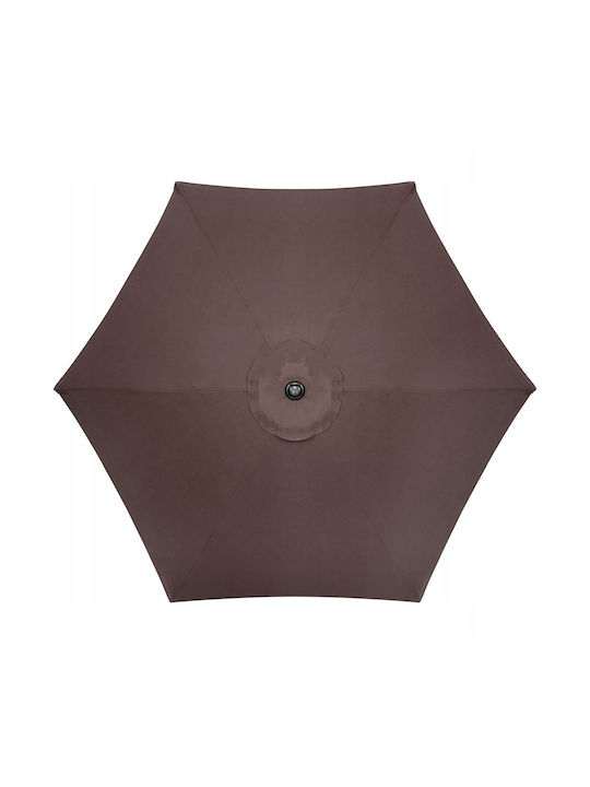 Umbrelă Rotundă Metalică Maro cu Bază de Susținere Φ2.6m