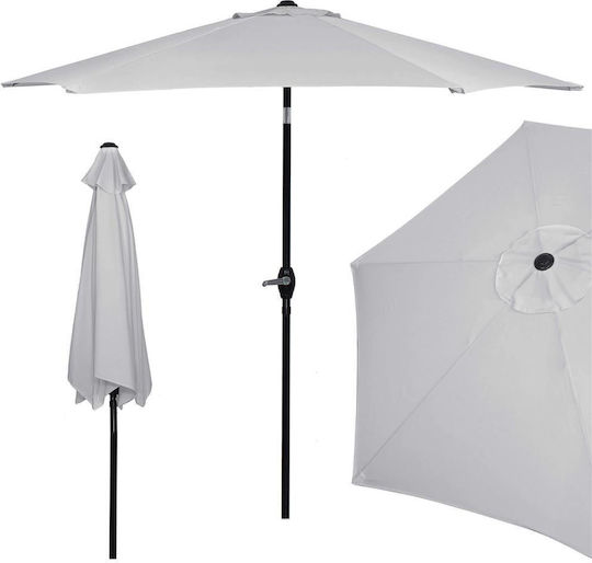 Runder Garten- und Terrassen-Sonnenschirm Metall Grau F2.6m
