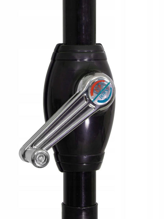 Umbrelă Rotundă Metalică Maro cu Bază de Susținere Φ2.6m