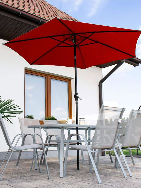 Umbrelă Rotundă Metalică Roșie Φ2.5m