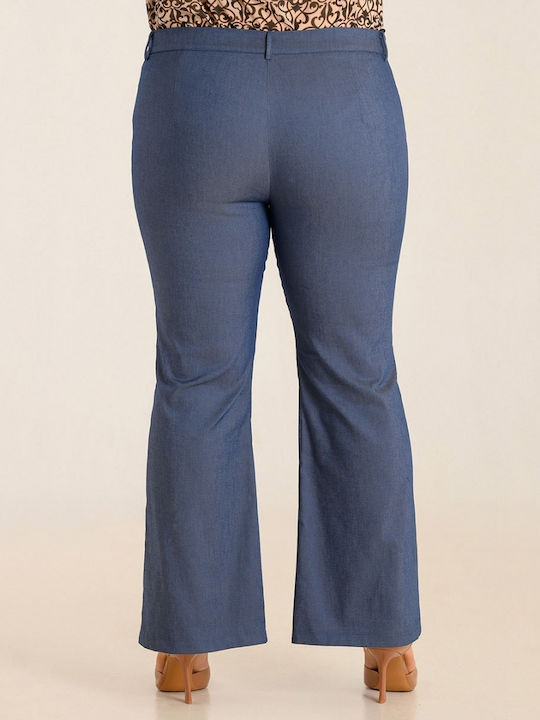 Silky Collection Women's Jean Trousers Flared Blue