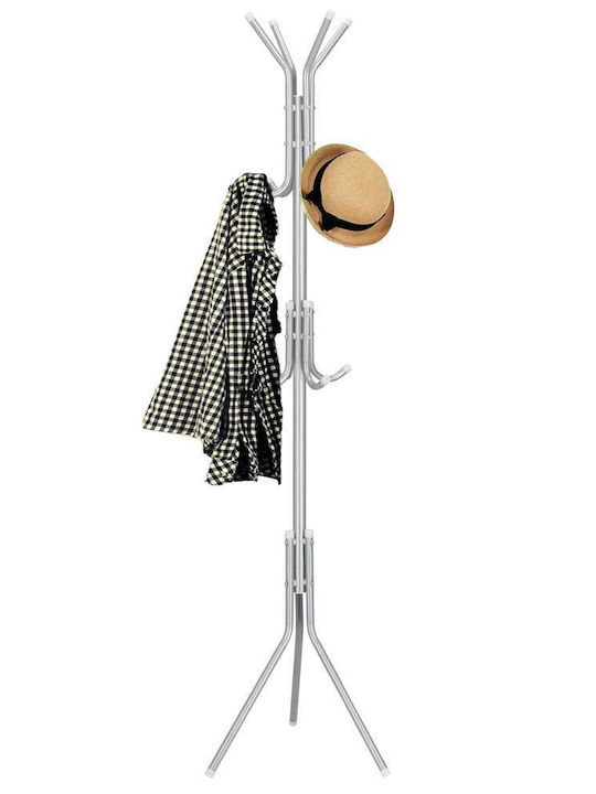 Metallic Coat Rack Gray 173cm