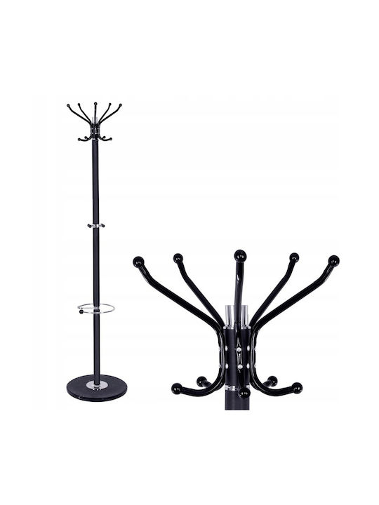 Metallic Coat Rack Black 37x37x176cm