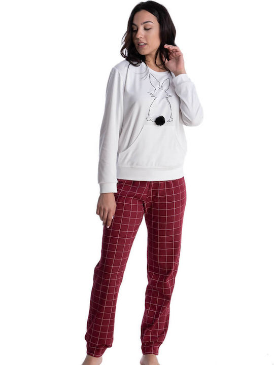 Rachel Winter Damen Pyjama-Set Baumwolle Ecru