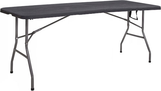 Tisch Zusammenklappbar 180x75x75cm Schwarz