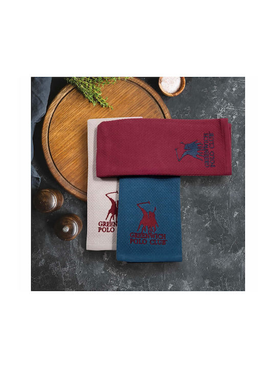 Greenwich Polo Club 2802 Towel from 100% Cotton in Red Color 40x60cm 2pcs
