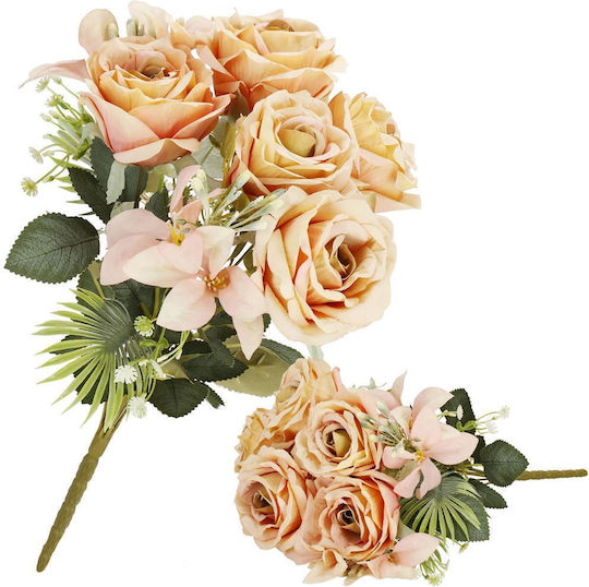 Buchet din Flori Artificiale Trandafir Pink 40cm