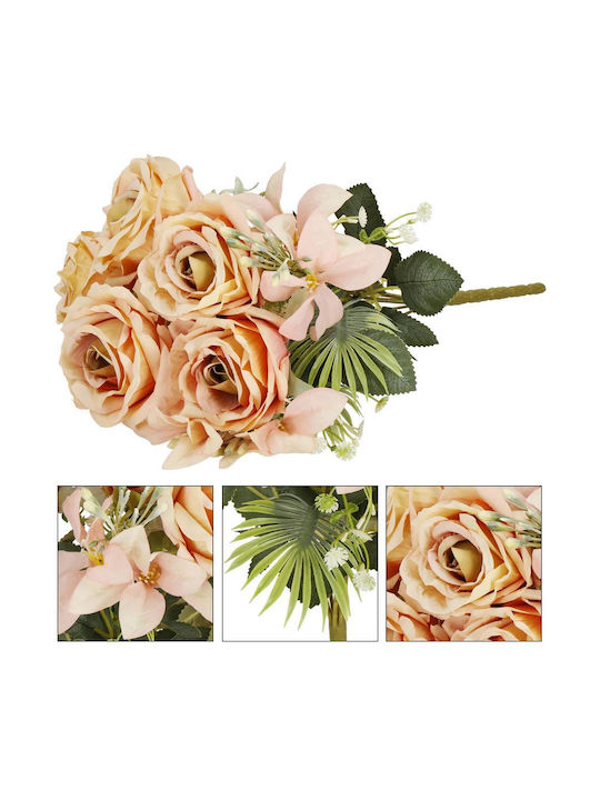 Buchet din Flori Artificiale Trandafir Pink 40cm