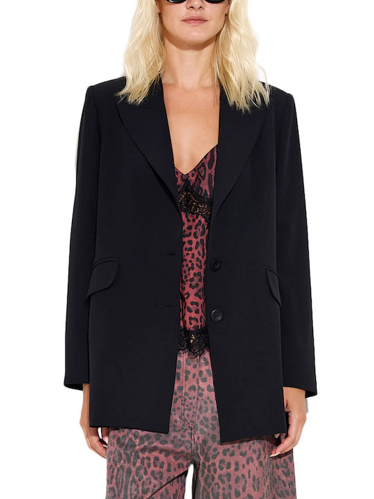 Dolce Domenica Women's Crepe Blazer Black (Black)